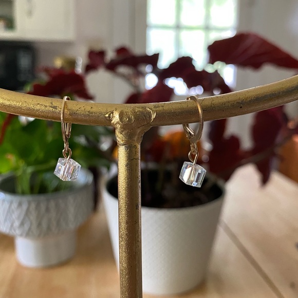 MAKE ME AND OFFER Gold Huggie Gem Earrings - Picture 3 of 3